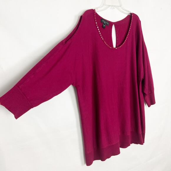 Attention Plus Women's Cold Shoulder Pink Sweater Top Size 3X - Picture 3 of 11